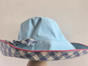 范詩(shī)奧薄荷曼波千鳥(niǎo)格系帶防曬漁夫帽子女夏季雙面可戴大帽檐遮陽(yáng)太陽(yáng)帽 灰藍(lán)格紋 M(56-58cm) 曬單實(shí)拍圖