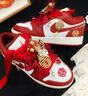耐克球鞋定制Nike Air Jordan 1AJ1婚鞋秀禾 國風(fēng)手繪 低幫女子籃球鞋 牡丹花 37.5 支持鑒定 假一賠三 曬單實(shí)拍圖