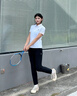 FILA 斐樂官方女裝針織長褲2025夏季新款健身運(yùn)動基礎(chǔ)防曬直口褲子女 深黑-BK M 165/66A/M 曬單實(shí)拍圖