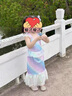 OIMG2025新款炫彩美人魚(yú)服裝女童游泳衣服女童比基尼兒童公主套裝裙子 美人魚(yú)泳衣+裙子+帽子 120 CM 曬單實(shí)拍圖