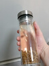 AILUKI日本杯子玻璃杯泡茶大容量茶杯高硼硅玻璃杯耐熱防爆雙層隔熱男款 雙層玻璃鋼本色+隔熱杯套500ml 曬單實(shí)拍圖