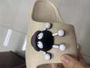 瑜尚臻品 厚底拖鞋女涼拖外穿浴室室內(nèi)EVA踩屎感米白色可愛煤球居家一字拖 米白色 38-39 （適合37-38）碼 曬單實拍圖