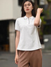FILA 斐樂官方女子針織短袖領航POLO衫2025夏季新款時尚休閑涼感上衣 云白-WT L 170/88A/L 曬單實拍圖