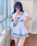 姬欲性感清純JK學生裝水手服主播空姐內(nèi)衣制服睡衣角色扮演攻速戰(zhàn)袍 圖片套裝+白藍學生襪 M 【80-110斤】 曬單實拍圖