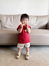 G.DUCKKIDS小黃鴨童裝男童套裝夏季新款帥氣兒童夏裝男孩衣服無袖背心兩件套 紅色 100 尺碼2~3歲【90-100cm】cm 曬單實拍圖