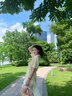 哈魯?shù)厦朗綇凸舙olo領韓版寬松百搭翻領短袖女正肩學院風半袖上衣設計感 杏色 M （85-110斤） 曬單實拍圖