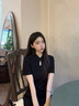 欣妃羽新中式國(guó)風(fēng)改良旗袍連衣裙女夏季氣質(zhì)修身顯瘦輕奢高級(jí)感 黑色  L 曬單實(shí)拍圖