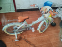 兒童自行車童車3-5-7-9歲男女復(fù)古英倫風(fēng)折疊腳踏車12/14/16/18寸 18寸 折疊【云母灰】米胎后座禮包 曬單實(shí)拍圖