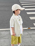 迪士尼男童夏裝套裝2025新款韓版兒童夏季條紋短袖襯衫三件套寶寶衣服潮 綠色 120 cm 曬單實(shí)拍圖