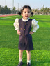 可英 GOWINBABY女童學(xué)院風(fēng)套裝連衣裙2025春秋女寶新款衣服女孩早春甜美洋氣春裝 藍色 110 cm 曬單實(shí)拍圖