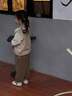班喜迪女童秋裝套裝2025新款洋氣寶寶毛衣馬甲童裝春秋季兒童衣服三件套 杏色 100 曬單實拍圖