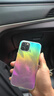 福順奢適用蘋果16promax手機(jī)殼鐳射漸變羽毛彩鍍iPhone15plus磁吸14透明全包防摔保護(hù)套13pro高級(jí)男女款 大孔透明【鐳射漸變羽毛】 iPhone 12 Pro 曬單實(shí)拍圖