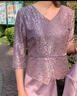 鉑朗尼奧旗袍媽媽裝婚宴冬季兩件套2024新款高貴婚禮禮服喜婆婆婚宴裝 裙子 M 曬單實(shí)拍圖