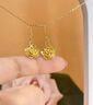 中國黃金（CHINA GOLD）浪漫玫瑰花黃金耳墜女足金花朵耳鉤耳環(huán)情人節(jié)生日禮物送女友媽媽 【今/次日達(dá)】玫瑰耳墜+S925銀耳鉤約0.6g 曬單實(shí)拍圖
