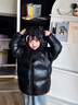 高梵兒童羽絨服黑金5.0鵝絨服男女童寶寶輕薄短款面包服保暖羽絨外套 YT黑色 110 【充絨量87g】 曬單實(shí)拍圖