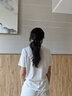 lagogo拉谷谷2025年新款百搭輕盈大象刺繡T恤女OATT314WG3 本白色 M 曬單實拍圖