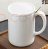 上下一白 帶蓋勺簡約馬克杯大容量水杯牛奶杯燕麥杯創(chuàng)意咖啡杯男女 創(chuàng)意勺杯+勺03-禮盒裝 曬單實拍圖