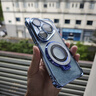 艾派客華為pura80Pro+手機殼磁吸支架氣囊防摔保護套P80Pro電鍍全透明鏡頭全包圍硅膠閃粉簡約男女款外殼 【冰晶藍】氣囊防摔帶鏡頭膜-磁吸支架+閃粉卡 華為pura80Pro/Pro+ 曬單實拍圖