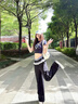 LDBE設(shè)計感蕾絲花邊拼接闊腿褲女夏季2025新款寬松高腰直筒黑色長褲潮 黑色 M 曬單實拍圖