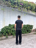 衣品天成高街闊腿牛仔褲男2025秋季新款寬松直筒褲松緊腰抽繩系帶褲子男 曬單實(shí)拍圖