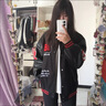 魯雅爾 徽章拼接撞色棒球服夾克男潮牌vintage美式夾克港風(fēng)痞帥百搭外套 黑色 XL 曬單實(shí)拍圖