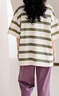 貓人睡衣女夏季短袖【純棉帶胸墊】條紋七分褲可外穿家居服套裝 曬單實(shí)拍圖