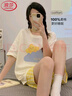 浪莎純棉睡衣女夏季薄款可愛少女全棉短袖短褲2025新可外穿女士家居服 曬單實(shí)拍圖