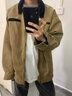 燦圖cleanfit底特律工裝夾克男秋季美式復(fù)古翻領(lǐng)棒球服寬松帆布外套 卡其色 XL 【建議120-140斤】 曬單實(shí)拍圖
