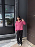 鴨鴨輕薄羽絨服女士短款連帽2025秋冬新款小個(gè)子時(shí)尚百搭羽絨夾克外套 玫紅色 M 曬單實(shí)拍圖