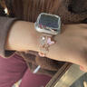 表帶哥適用蘋果手表s10表帶手鏈鏈條鑲鉆皇冠蝴蝶女士apple watch S9/8/7iwatch series se玫粉 曬單實拍圖