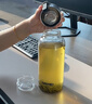 恩爾美（nRMEi）茶水分離杯大容量男士泡茶杯冷泡杯高硼硅耐熱便攜辦公室喝水杯子 【茶水分離+杯套】本色 2000ml 曬單實(shí)拍圖