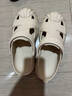 特步（XTEP）運(yùn)動(dòng)拖鞋男士洞洞鞋男情侶涼拖鞋外穿厚底涼鞋男 A043 米 42-43 曬單實(shí)拍圖