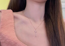 蔻詩(shī)哲 COASZE18K金鳶尾花鑰匙鉆石項(xiàng)鏈真鉆女皇冠鉆石吊墜生日 鑰匙鉆石項(xiàng)鏈 【小號(hào)高3.2cm】玫瑰金 共13分 曬單實(shí)拍圖