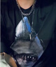 aolinps澳林匹斯 大白鯊魚(yú)T恤男女款寬松短袖 情侶經(jīng)典半袖T恤衣服上衣 黑色蘭 M 曬單實(shí)拍圖
