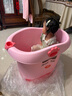 世紀(jì)寶貝（babyhood）Baby熊浴桶 兒童泡澡桶 嬰兒游泳桶 加大加厚寶寶浴盆 310粉 曬單實(shí)拍圖