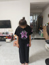 G.DUCKKIDS小黃鴨女童套裝夏季25新款洋氣初中學生大童女孩衣服時尚運動夏裝 黑色T恤+黑色褲子 160 cm 曬單實拍圖