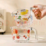 川島屋卡通玻璃量杯帶刻度有手柄食品級廚房用烘焙打蛋液過(guò)濾杯子 繽紛派對量杯500ml(無(wú)蓋) 曬單實(shí)拍圖