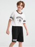 暇步士（Hush Puppies）童裝男童套裝25夏大童美式休閑短袖T恤兒童運(yùn)動(dòng)短褲 本白  160  曬單實(shí)拍圖