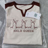 Halo Queen長(zhǎng)袖T恤女曠野美拉德風(fēng)春秋插肩袖小兔打底衫休閑新品H143T2017 曬單實(shí)拍圖