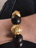 中國黃金（CHINA GOLD）足金六字真言轉(zhuǎn)運珠硬金錢福字黃金手鏈男女款DIY串珠配件520禮物 12mm六字真言珠 約1g【國金禮盒】 曬單實拍圖