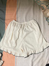 COSMICKISS睡衣女夏季新款方領(lǐng)荷葉邊甜美風(fēng)短袖短褲家居服學(xué)生休閑款睡衣薄 【杏色】方領(lǐng)蝴蝶結 M 碼【80-100斤】 曬單實(shí)拍圖