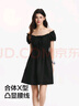 森馬（Semir）連衣裙女收腰蝴蝶結(jié)少女感2025夏俏皮木耳邊方領(lǐng)短裙109325114007 曬單實(shí)拍圖