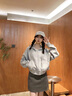 班尼路外套女開衫衛(wèi)衣女裝春秋冬新款休閑顯瘦短款上衣服連帽小個子女生 灰#純色 【高支柔綿】 M 曬單實拍圖