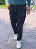 nasawassup官方正品牌男士高端休閑褲秋季新款寬松彈力長(zhǎng)褲輕奢侈男裝運(yùn)動(dòng)褲 高檔黑色【名牌男士】 4XL 建議【190-210斤】 曬單實(shí)拍圖