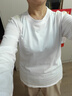 貓人純棉長(cháng)袖t恤女簡(jiǎn)約柔軟內搭寬松修身圓領(lǐng)打底衫休閑舒適基礎上衣 曬單實(shí)拍圖