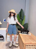 熙克賓威女童夏裝套裝2025新款兒童洋氣娃娃衫上衣中大童牛仔短裙褲兩件套 上衣+褲子+腰帶 140 曬單實拍圖