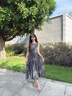 香影黑色格子無袖連衣裙女2025秋季新款復古法式中長款收腰a字裙 黑色 S 曬單實拍圖