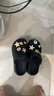 名創(chuàng)優(yōu)品（MINISO）洞洞鞋男女夏季外穿涼鞋防滑厚底踩屎感包頭涼拖鞋 白色+海洋星星 曬單實拍圖