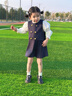 可英 GOWINBABY女童學(xué)院風(fēng)套裝連衣裙2025春秋女寶新款衣服女孩早春甜美洋氣春裝 藍色 110 cm 曬單實(shí)拍圖