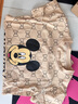 迪士尼（Disney）嬰兒衣服夏季0-2歲寶寶短袖連體衣男孩卡通新生兒棉質(zhì)薄款爬服 卡通米奇頭連體衣 卡其色 90cm 90尺碼 曬單實(shí)拍圖